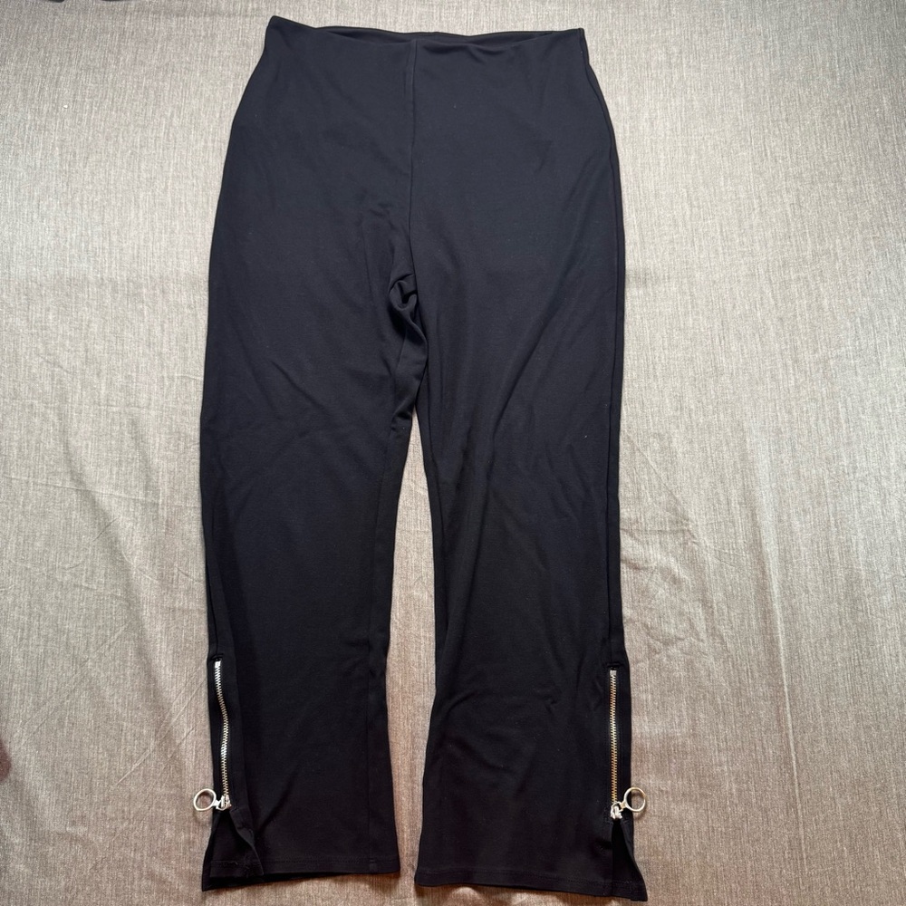 Lysse Legging Women’s Medium Black High Rise Flare Compression Ankle Zip Stretch